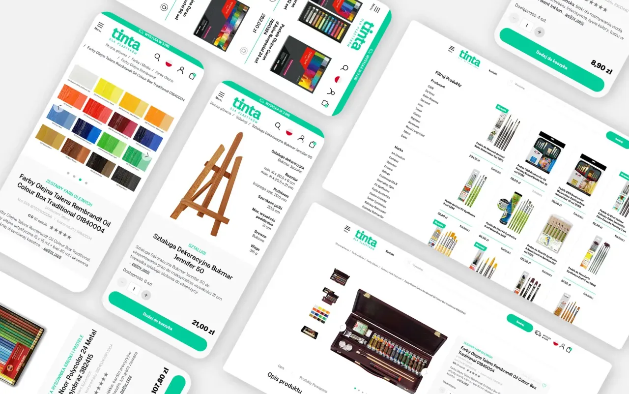 Case study strony Tinta dla Plastyków
